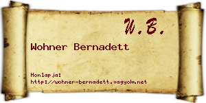 Wohner Bernadett névjegykártya