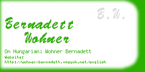 bernadett wohner business card